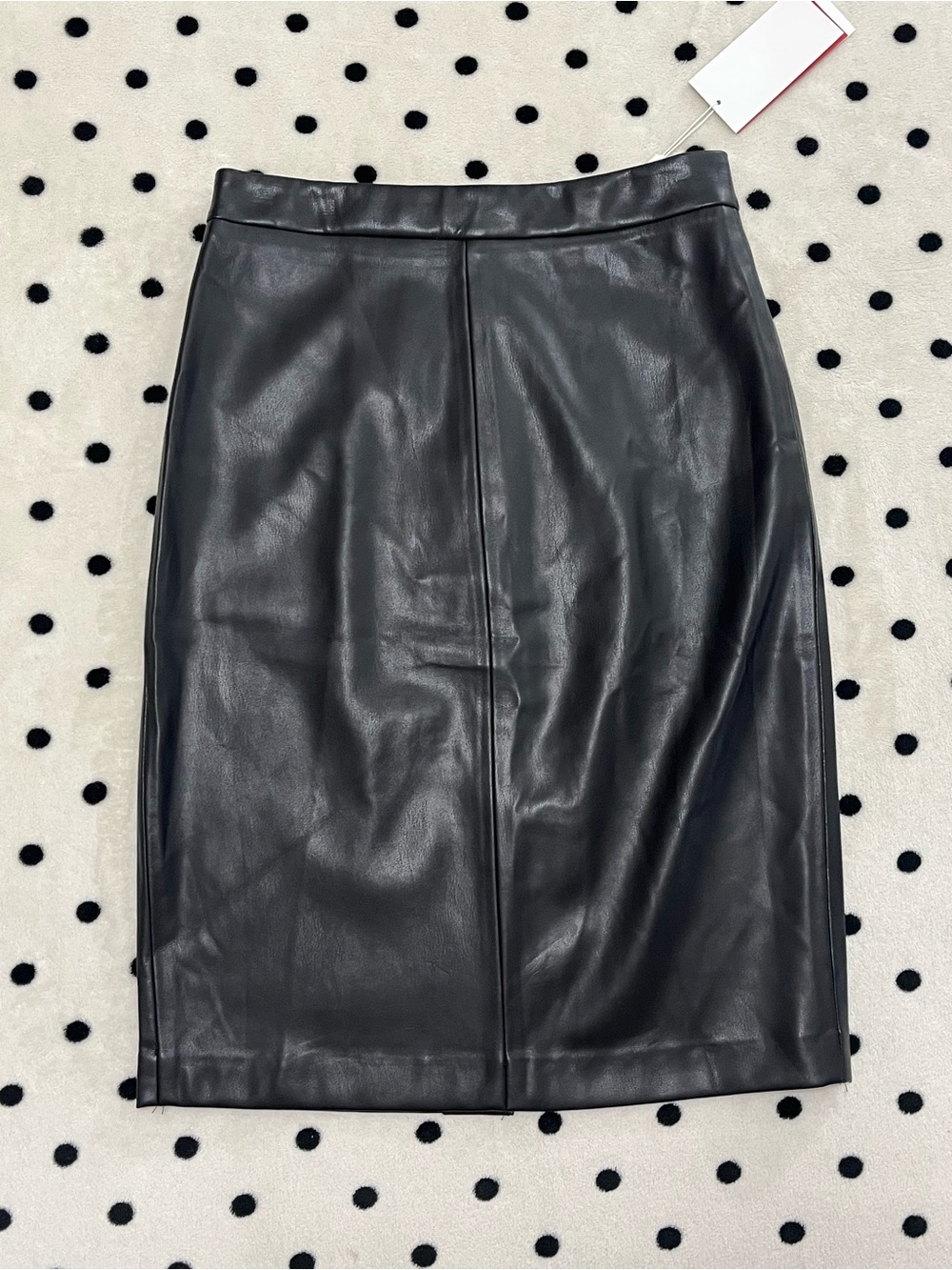 Q2 Black Faux Leather Pencil Skirt Size S NWT